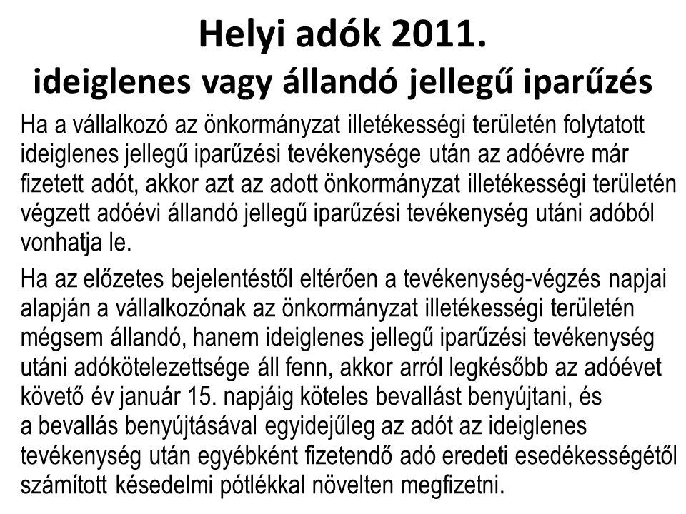 Helyi adók 2011.