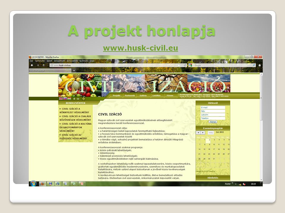 A projekt honlapja