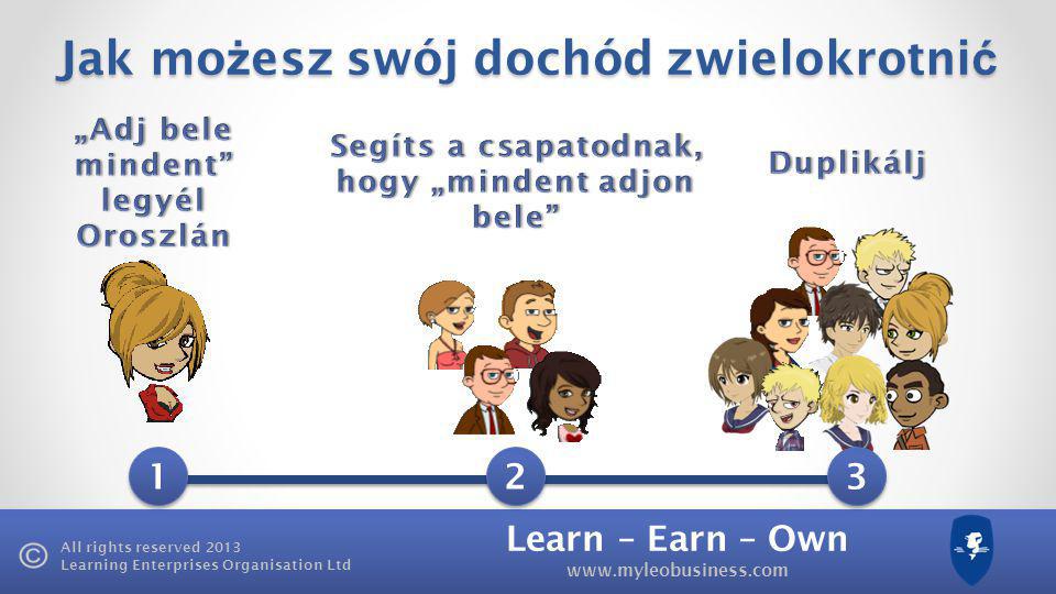 Learn – Earn – Own   All rights reserved 2013 Learning Enterprises Organisation Ltd Jak mo ż esz swój dochód zwielokrotni ć