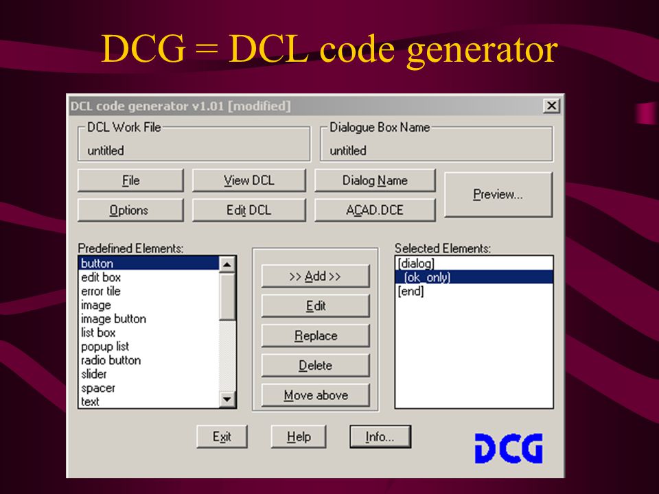DCG = DCL code generator