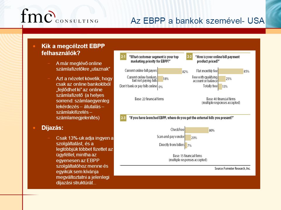 Az EBPP a bankok szemével- USA  Kik a megcélzott EBPP felhasználók.