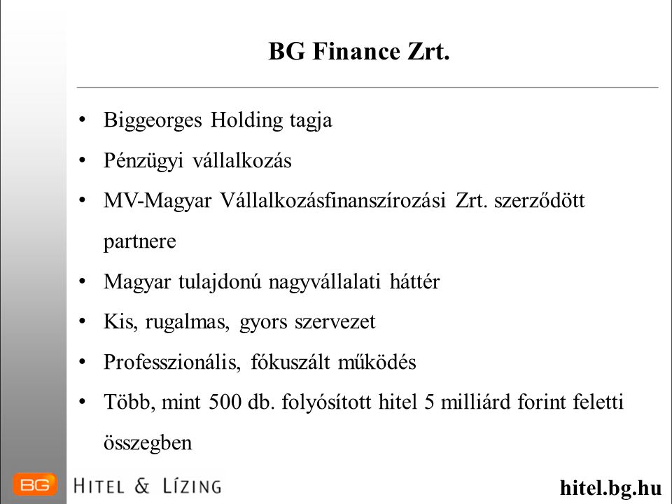 BG Finance Zrt.