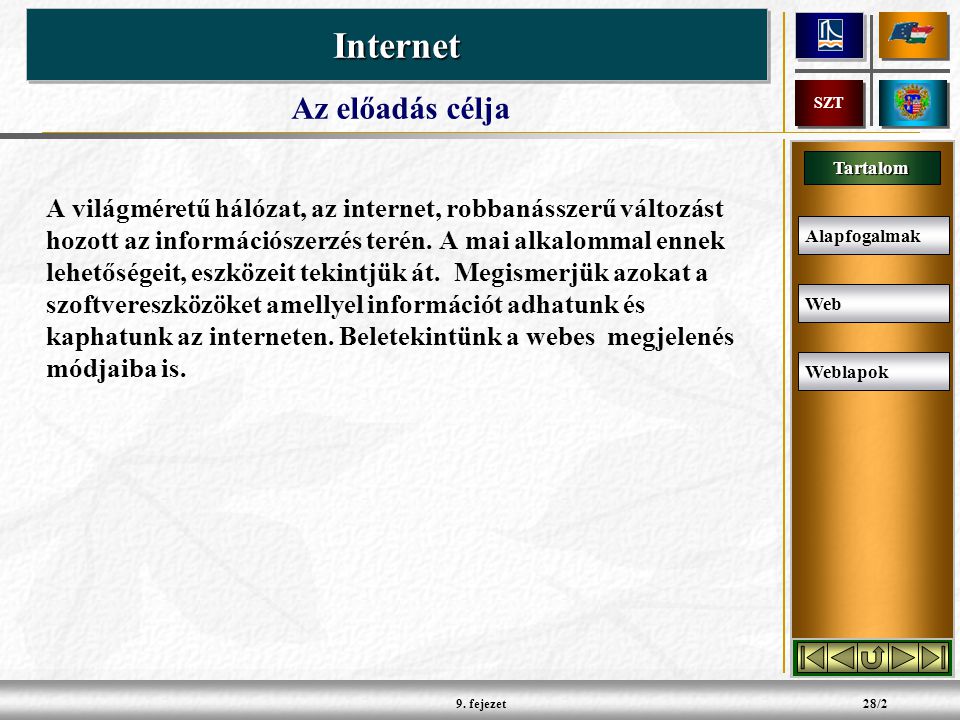 Tartalom InternetInternet SZT 9.