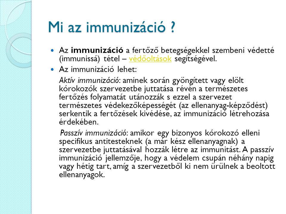Mi az immunizáció .