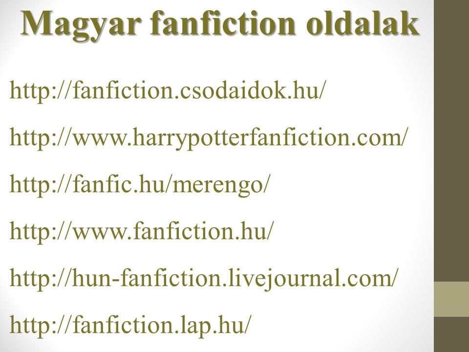 Magyar fanfiction oldalak