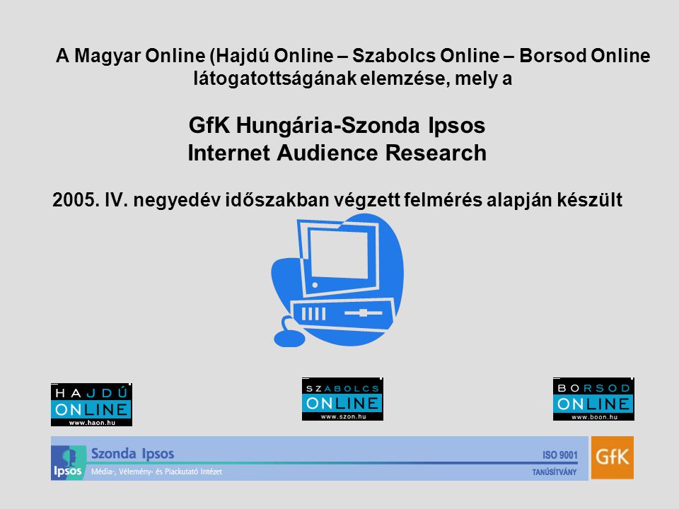 GfK Hungária-Szonda Ipsos Internet Audience Research 2005.
