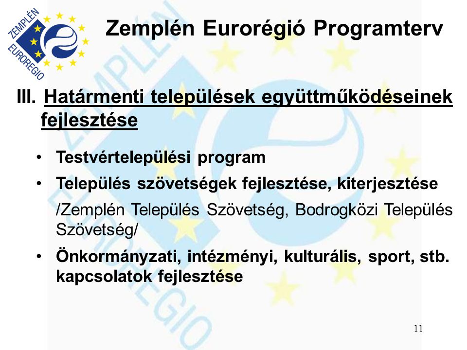 Zemplén Eurorégió Programterv III.