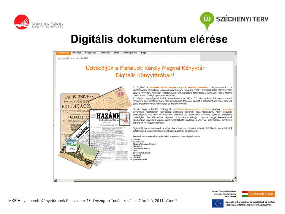 Digitális dokumentum elérése MKE Helyismereti Könyvtárosok Szervezete 18.