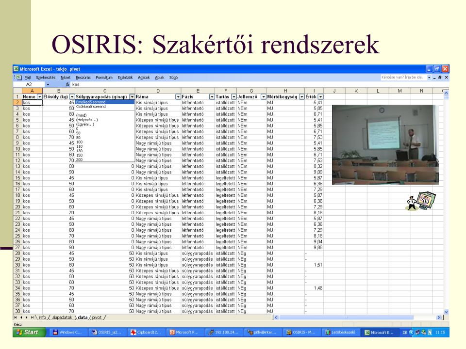 OSIRIS: Szakértői rendszerek