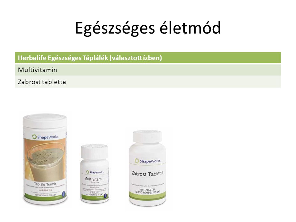 Egészséges életmód Herbalife Egészséges Táplálék (választott ízben) Multivitamin Zabrost tabletta