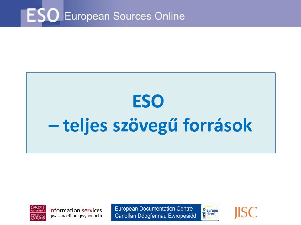 ESO – teljes szövegű források