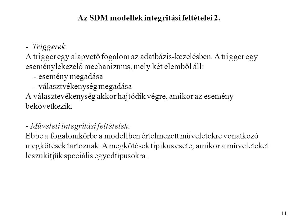 Az SDM modellek integritási feltételei 2.
