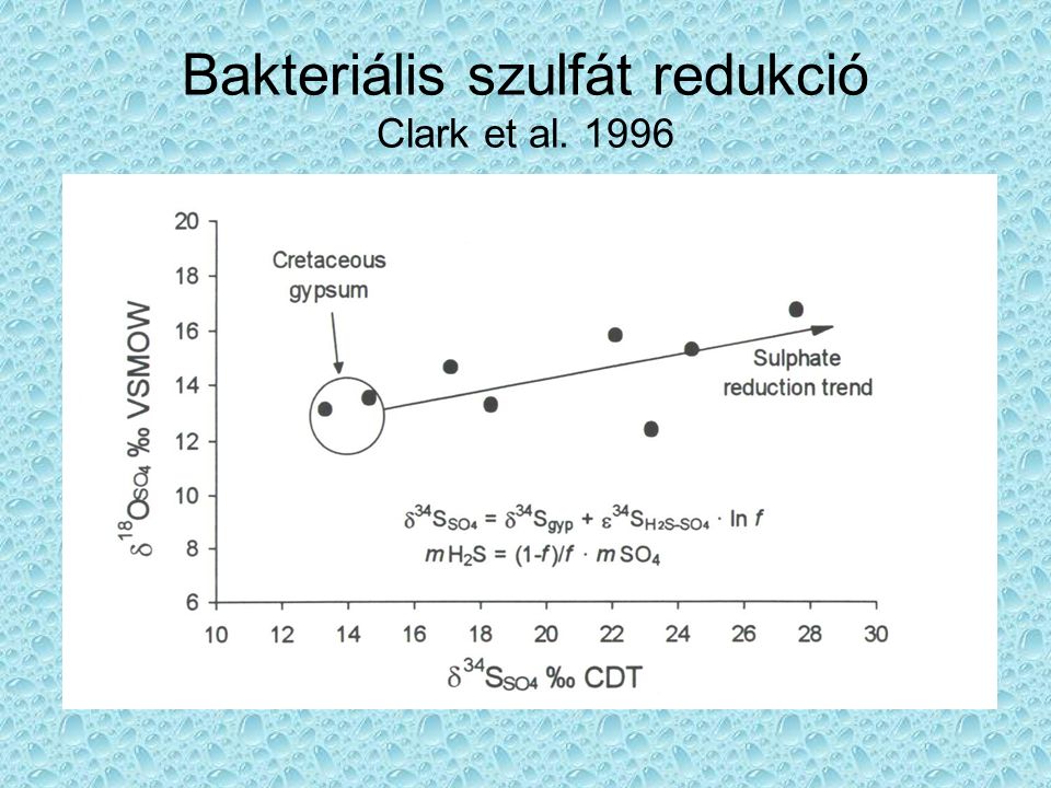 Bakteriális szulfát redukció Clark et al. 1996