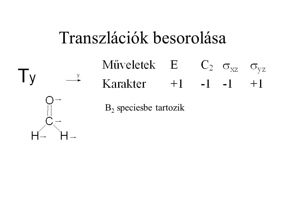 Transzlációk besorolása B 2 speciesbe tartozik