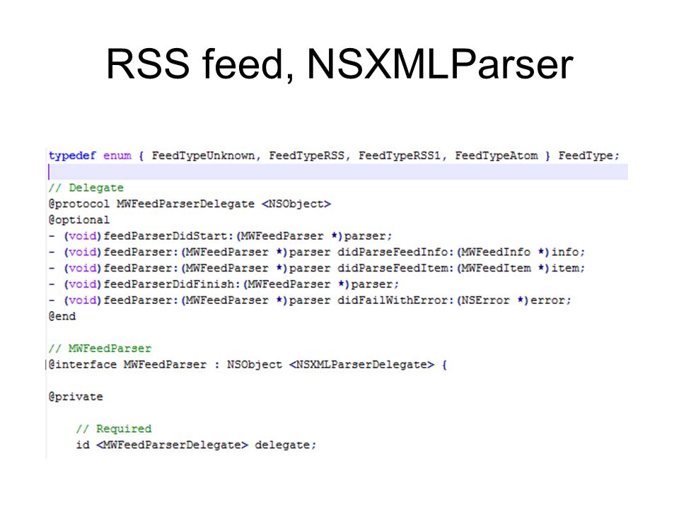 RSS feed, NSXMLParser