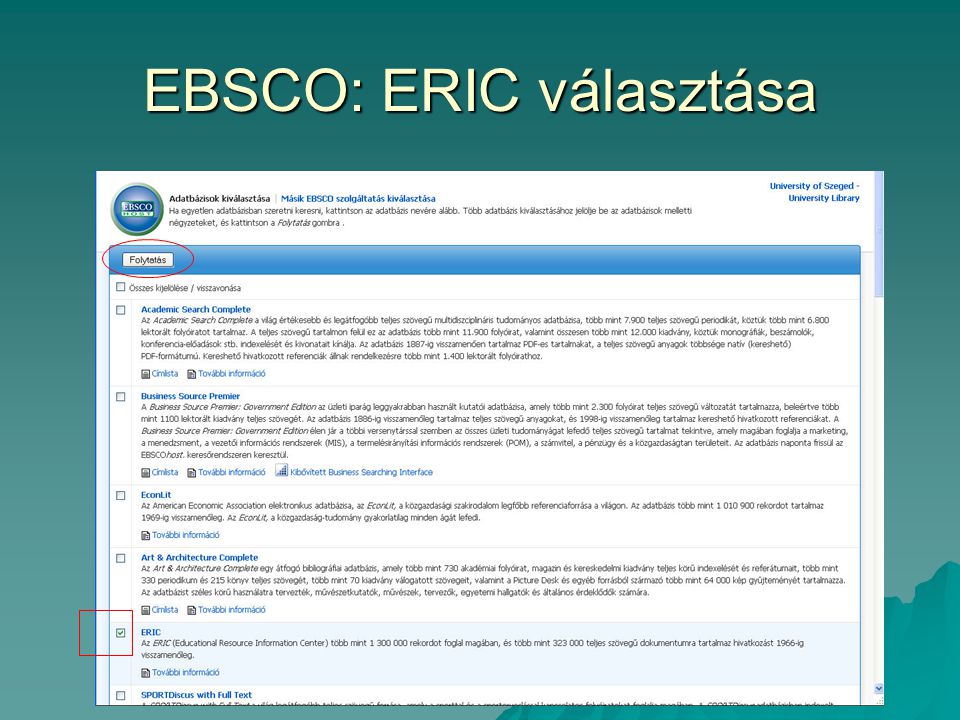 EBSCO: ERIC választása