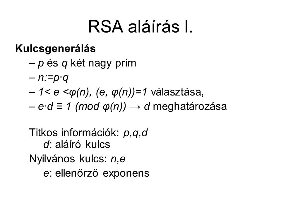 RSA aláírás I.