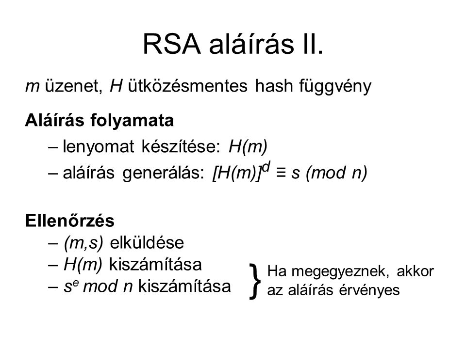 RSA aláírás II.