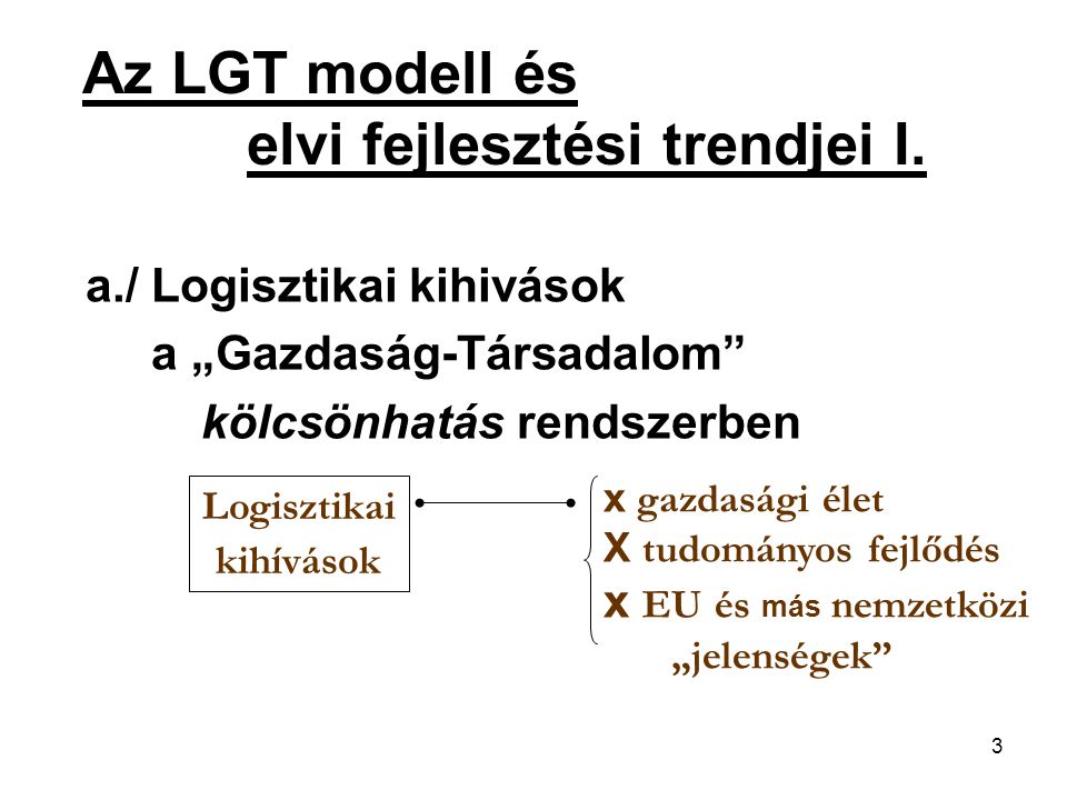 3 Az LGT modell és elvi fejlesztési trendjei I.