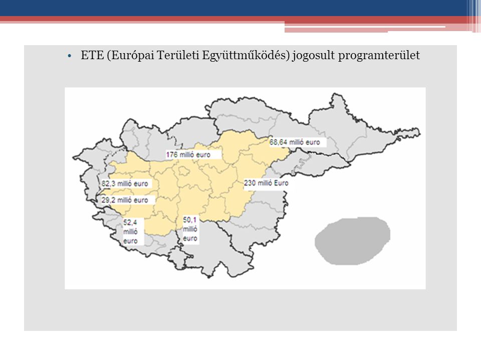 ETE (Európai Területi Együttműködés) jogosult programterület