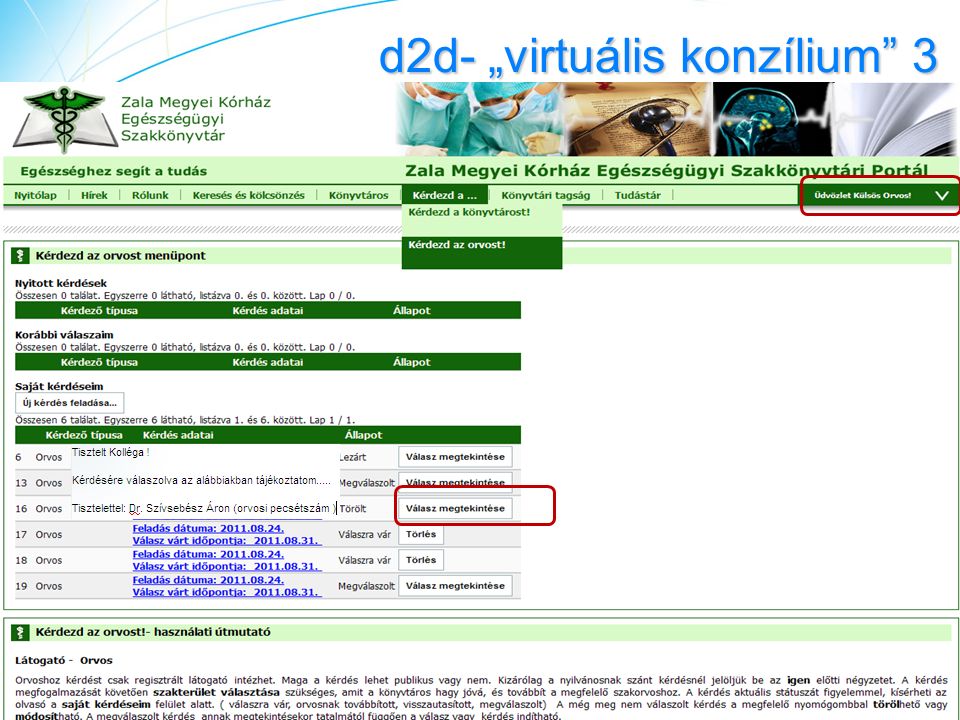 d2d- „virtuális konzílium 3