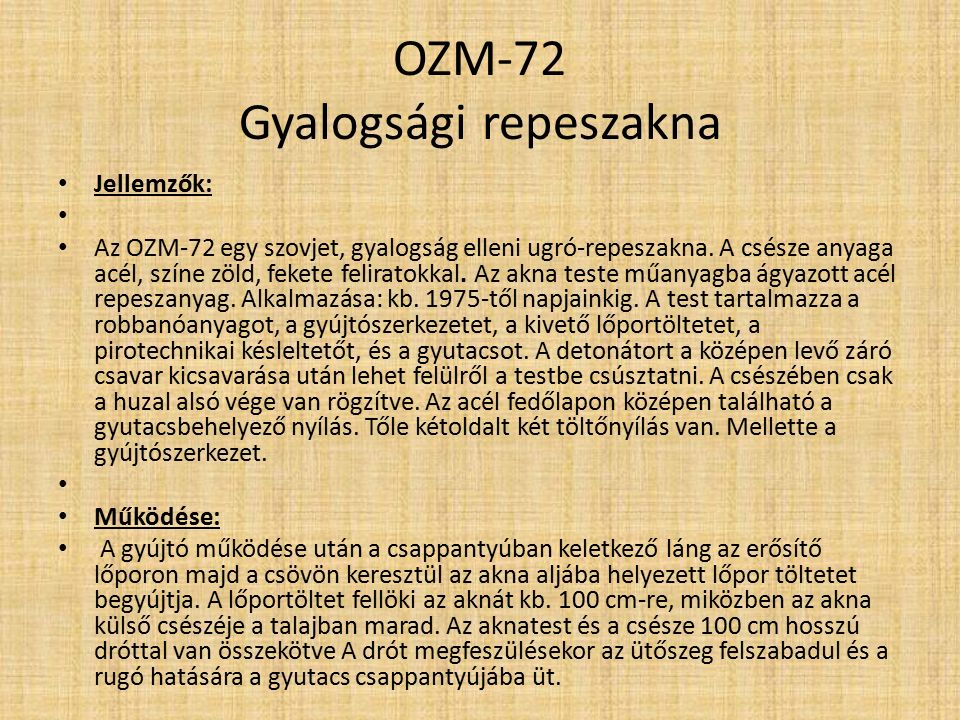 OZM-72 Gyalogsági repeszakna