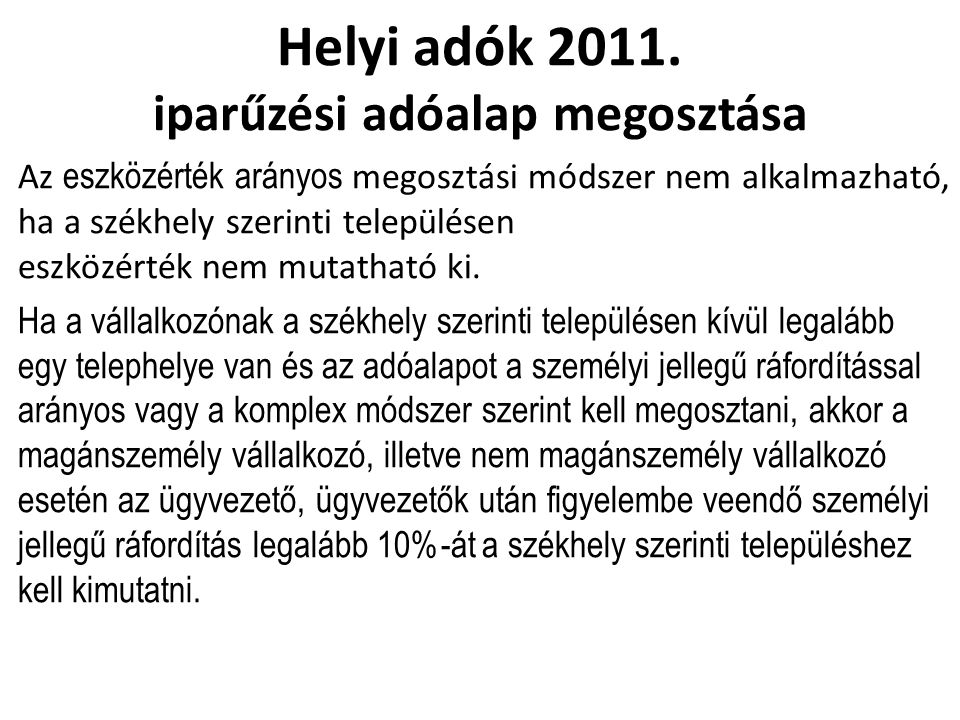 Helyi adók 2011.