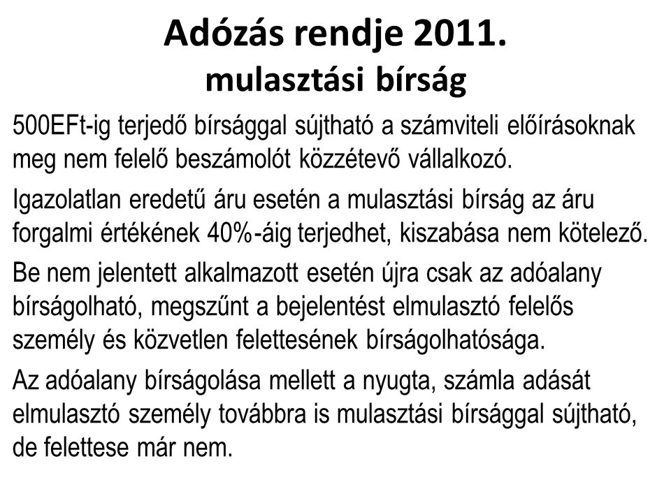 Adózás rendje 2011.