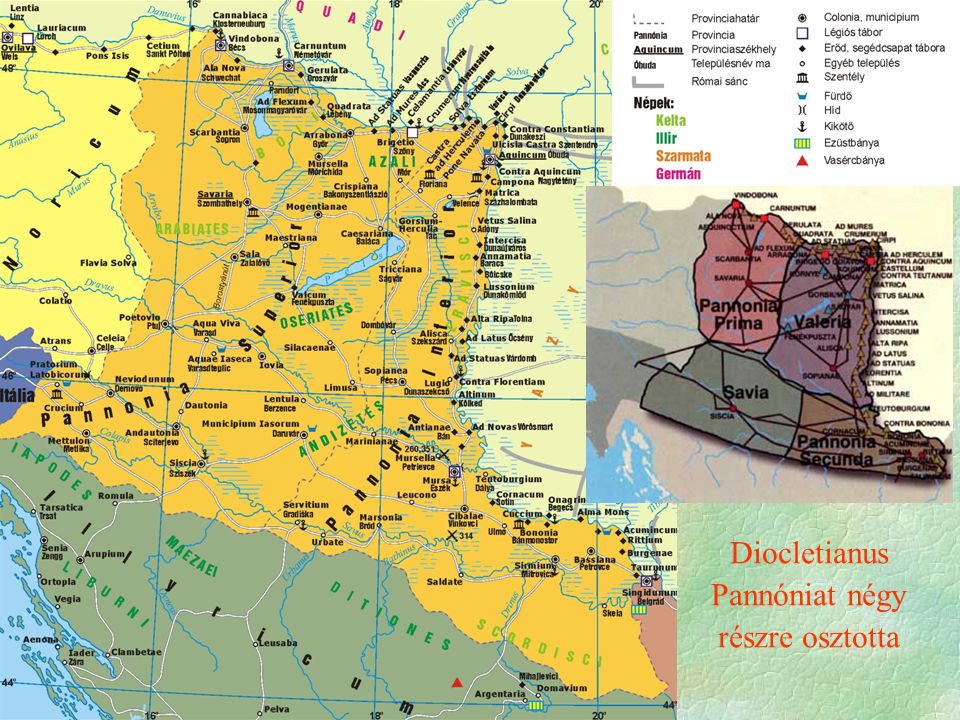Diocletianus Pannóniat négy részre osztotta