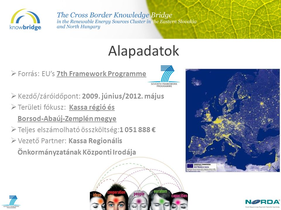 Alapadatok  Forrás: EU’s 7th Framework Programme  Kezdő/záróidőpont: 2009.