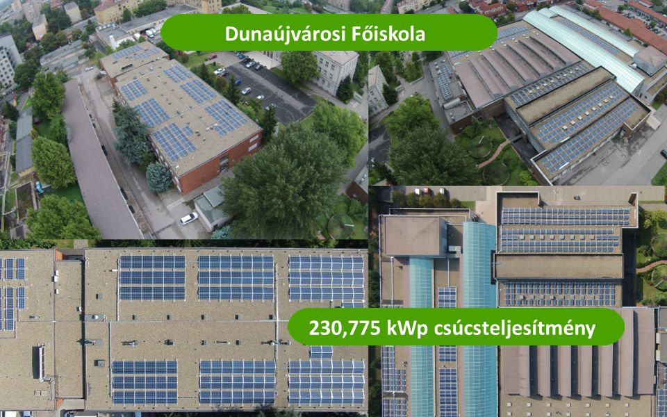 Dunaújvárosi Főiskola 230,775 kWp csúcsteljesítmény