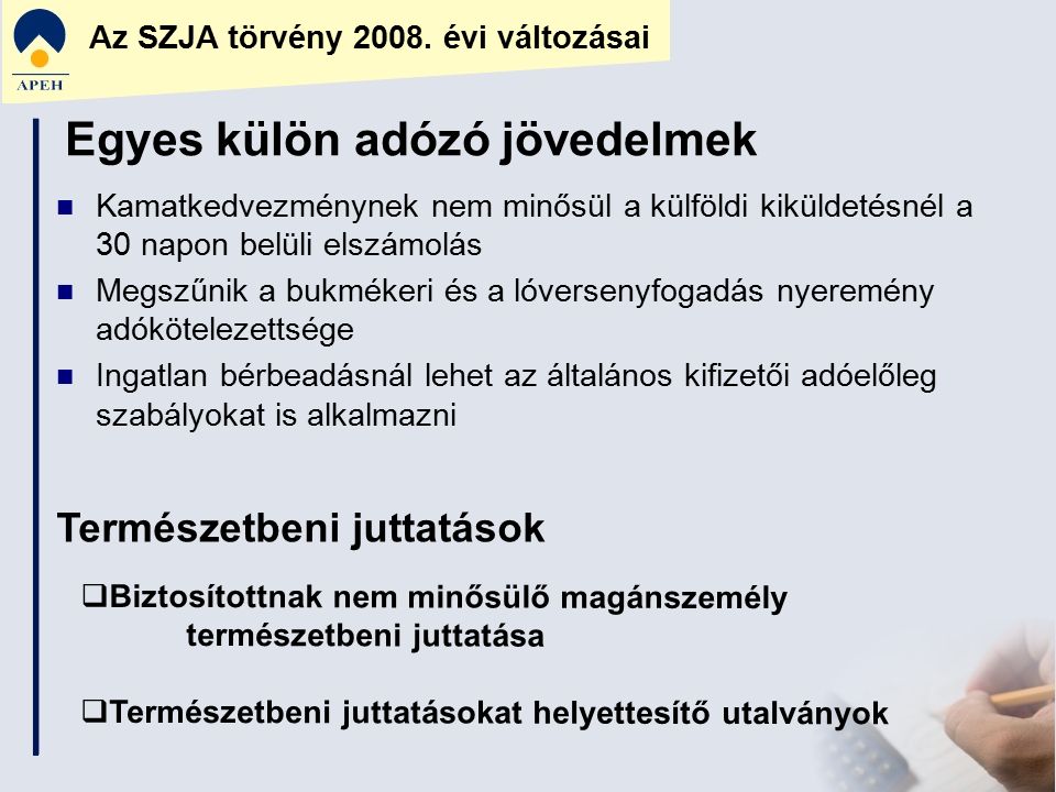 Az SZJA törvény 2008.