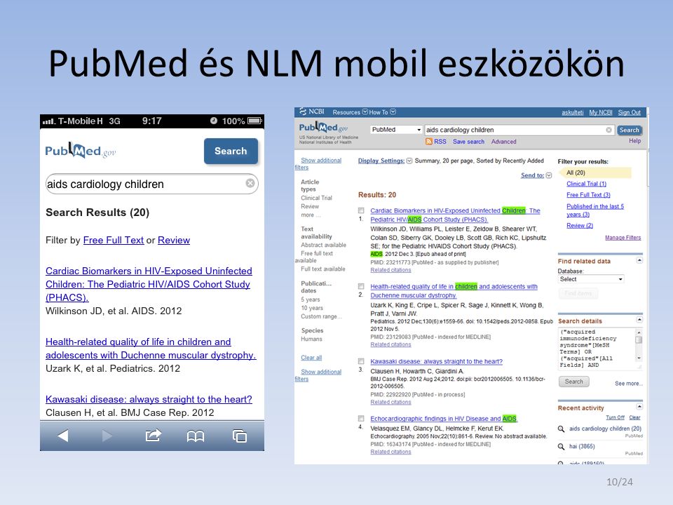 PubMed és NLM mobil eszközökön 10/24