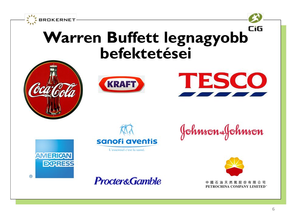 6 Warren Buffett legnagyobb befektetései 6
