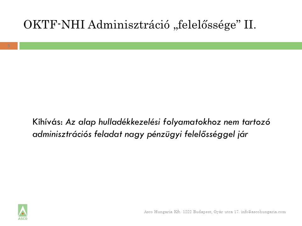 OKTF-NHI Adminisztráció „felelőssége II.
