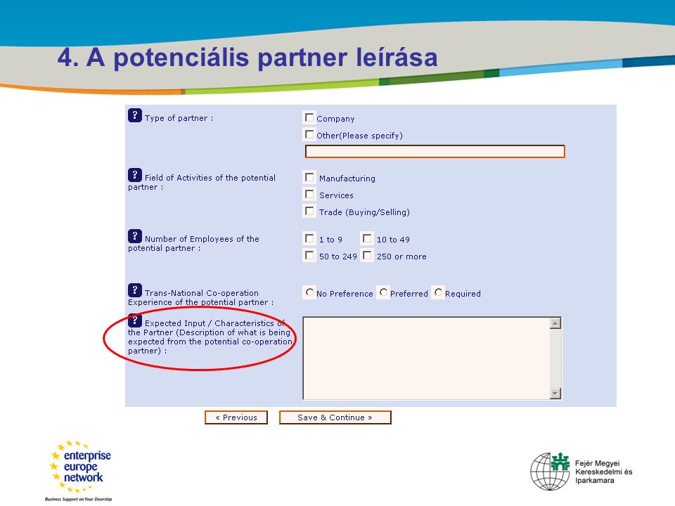 Title of the presentation | Date |‹#› 4. A potenciális partner leírása