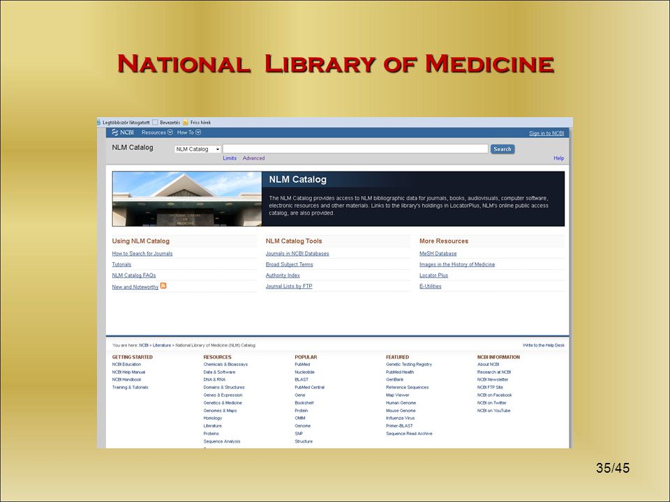 National Library of Medicine 35/45