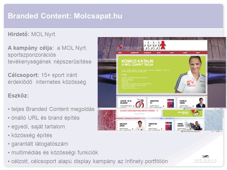 Branded Content: Molcsapat.hu Hirdető: MOL Nyrt. A kampány célja: a MOL Nyrt.