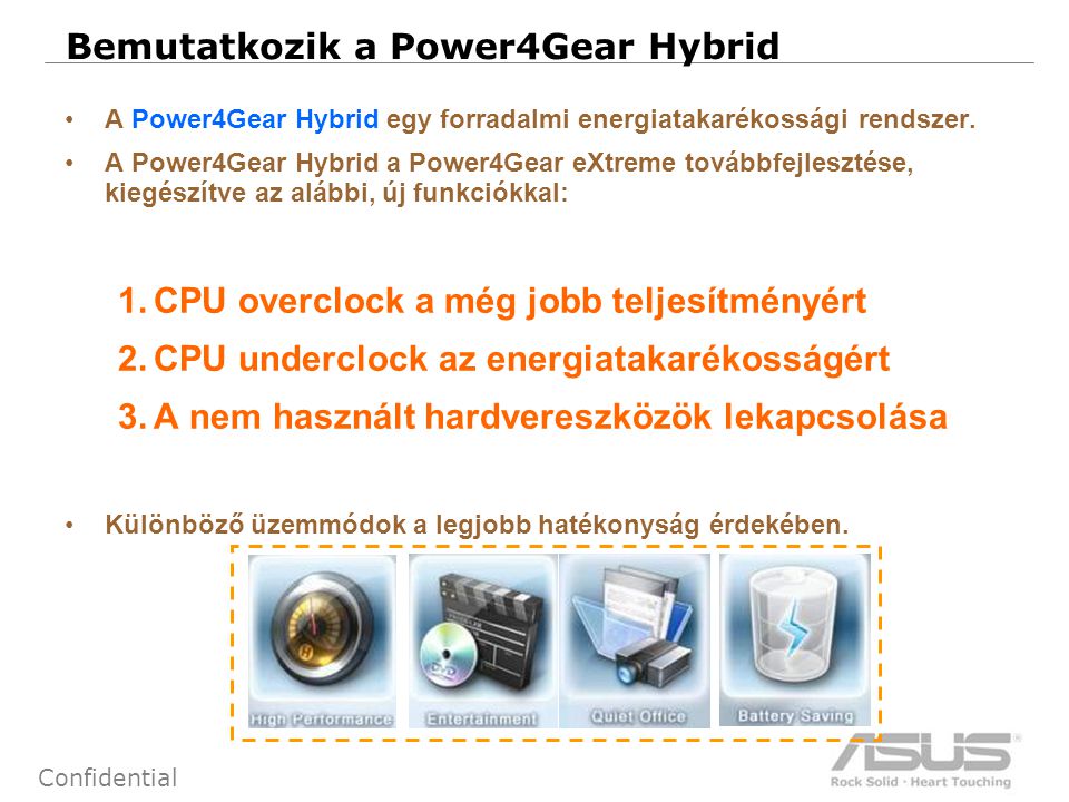 11 Confidential Bemutatkozik a Power4Gear Hybrid •A Power4Gear Hybrid egy forradalmi energiatakarékossági rendszer.