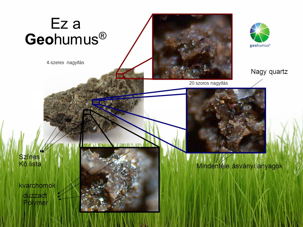 4-szeres nagyítás Színes Kő lista kvarchomok duzzadt Polymer 20 szoros nagyítás Mindenféle ásványi anyagok Nagy quartz Ez a Geohumus ®