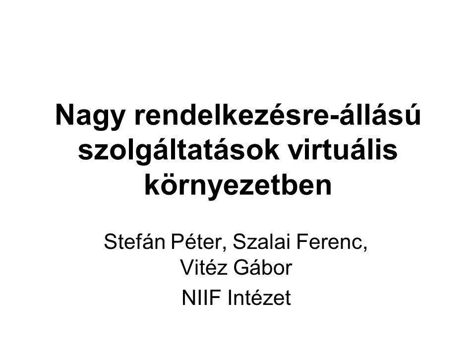 Nagy rendelkezésre-állású szolgáltatások virtuális környezetben Stefán Péter, Szalai Ferenc, Vitéz Gábor NIIF Intézet