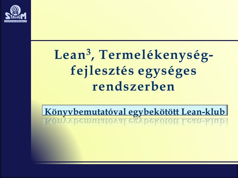 Lean 3, Termelékenység- fejlesztés egységes rendszerben