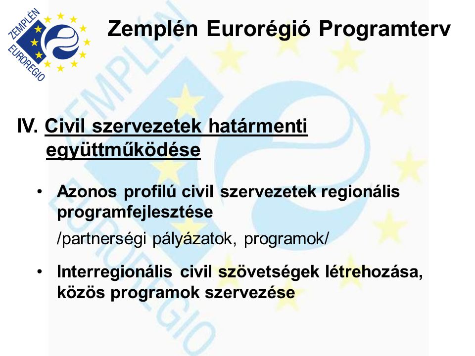 Zemplén Eurorégió Programterv IV.