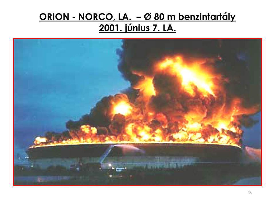 2 ORION - NORCO, LA. – Ø 80 m benzintartály június 7. LA.