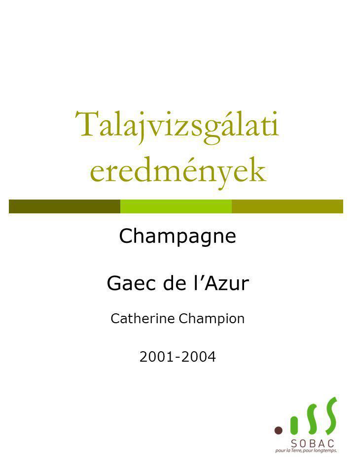 Talajvizsgálati eredmények Champagne Gaec de l’Azur Catherine Champion