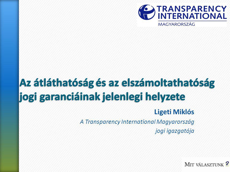 Ligeti Miklós A Transparency International Magyarország jogi igazgatója