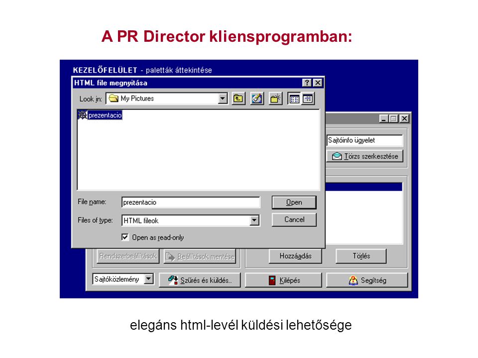 A PR Director kliensprogramban: elegáns html-levél küldési lehetősége