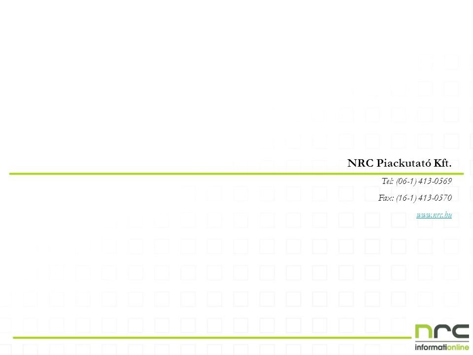 NRC Piackutató Kft. Tel: (06-1) Fax: (16-1)