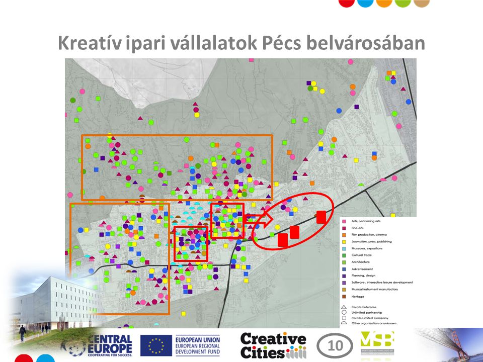 Kreatív ipari vállalatok Pécs belvárosában 10
