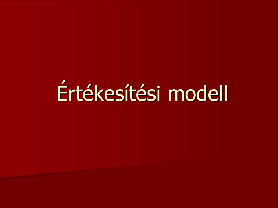 Értékesítési modell Értékesítési modell